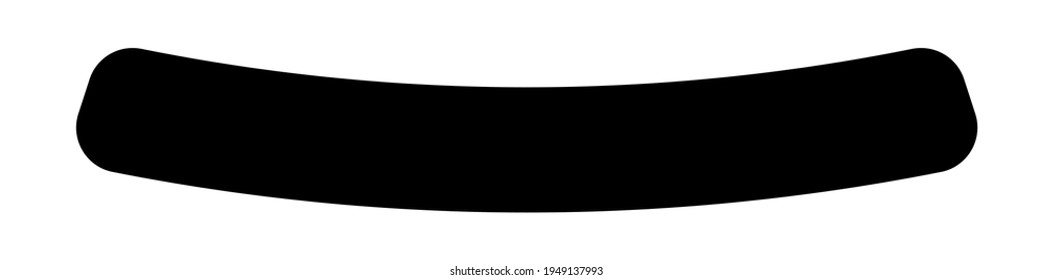 Banner, plaque or tag, label shape. Oblong, long rectangular banner, ribbon as promotion element