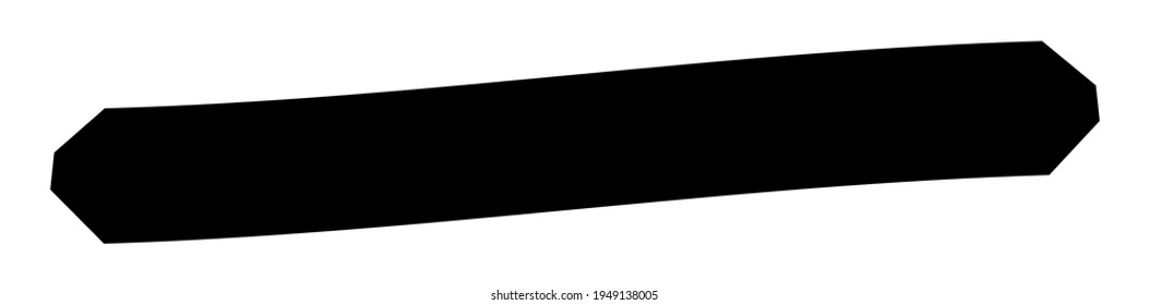 Banner, placa o etiqueta, forma de etiqueta. Banner rectangular largo, oblong, cinta como elemento de promoción