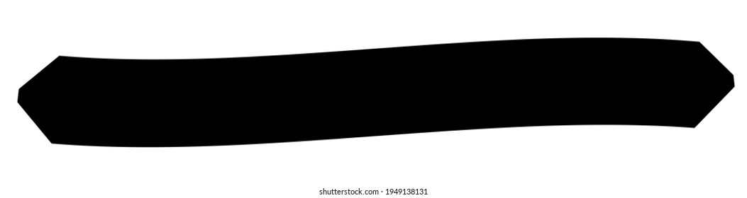 Banner, plaque or tag, label shape. Oblong, long rectangular banner, ribbon as promotion element