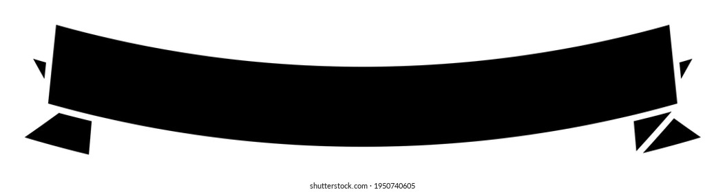 Banner, plaque or tag, label shape. Oblong, long rectangular banner, ribbon as promotion element