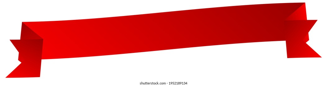 Banner, plaque or tag, label shape. Oblong, long rectangular banner, ribbon as promotion element