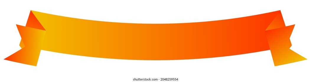 Banner, plaque or tag, label shape. Oblong, long rectangular banner, ribbon as promotion element