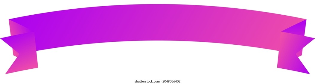 Banner, plaque or tag, label shape. Oblong, long rectangular banner, ribbon as promotion element