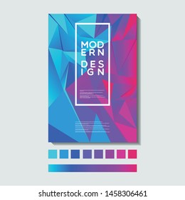 Banner. Polygonal abstract background. Low poly banner. Color gradient.