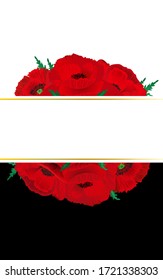 Banner poppies. Remembrance poppy. Anzac day veterans commemoration.