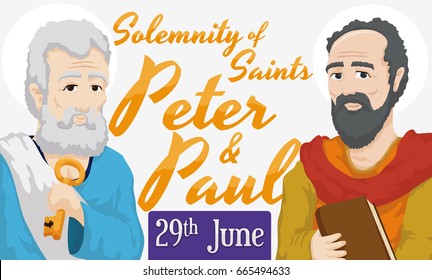 Banner with portraits and reminder date for the Solemnity of Saints Peter and Paul in June 29.