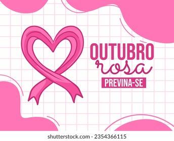 Banner in portuguese for composition october pink breast cancer prevention brazil - Campanha Outubro Rosa