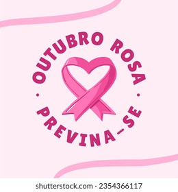 Banner en portugués para la composición octubre de la prevención del cáncer de mama rosa brasil - Campanha Outubro Rosa