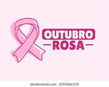 Banner en portugués para la composición octubre de la prevención del cáncer de mama rosa brasil - Campanha Outubro Rosa