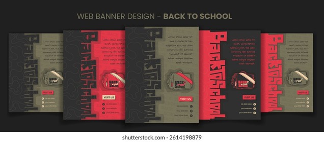 Banner post template for back to school campaign with typography background design. social media post for back to school