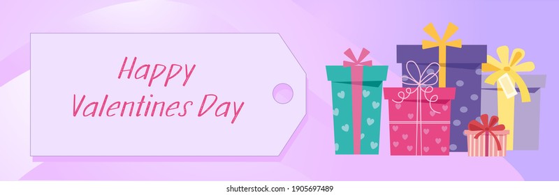 Cartel o postal del Día de San Valentín el 14 de febrero. Concepto de ventas