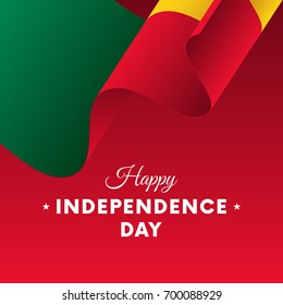 Banner or poster of Benin independence day celebration. Waving flag. Vector illustration.