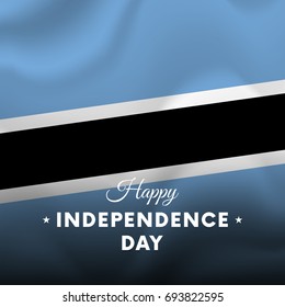 Banner or poster of Botswana independence day celebration. Waving flag. Vector illustration.