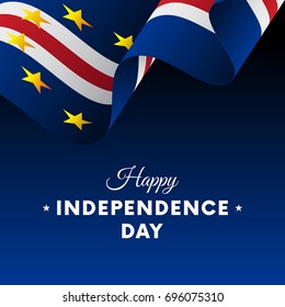 Banner or poster of Cape Verde independence day celebration. Waving flag. Vector illustration.