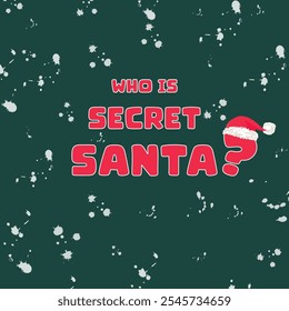 Banner, pôster ou design de cartão para o Natal troca de presentes anônimos Quem é o Papai Noel Secreto?
