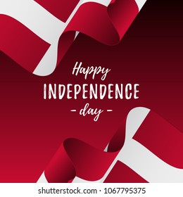 Banner or poster of Denmark independence day celebration. Denmark flag. Vector illustration.