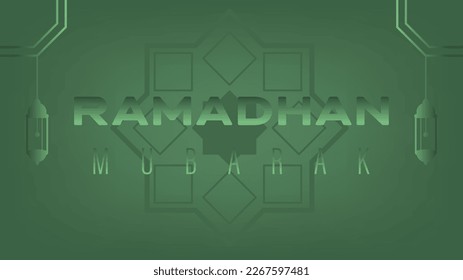 banner poster design for ramadan mubarak celebration. with a minimalist theme but still modern. very suitable for wallpaper and other purposes
