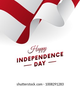 Banner or poster of England independence day celebration. Waving flag. Vector illustration.