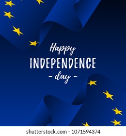 Banner or poster of Europe independence day celebration. Europe flag. Vector illustration.