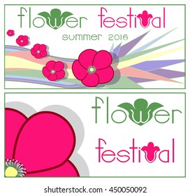 Banner/ poster/ flyer/ brochure for flower festival. Vector eps 10 format. Flower festival banner template.