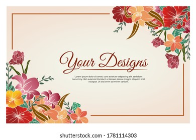Banner, poster, frame, template floral design vector