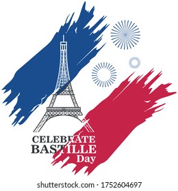 banner or poster for the French national day, label celebrate bastille day vector illustration design