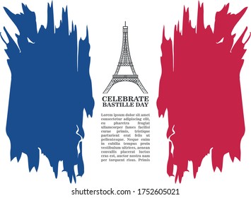 banner or poster for the French national day, label celebrate bastille day vector illustration design