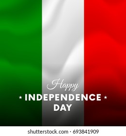 Banner or poster of Italy independence day celebration. Waving flag. Vector illustration.