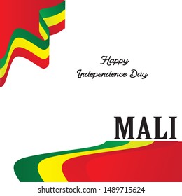 Banner or poster of Mali independence day celebration. Waving flag. Vector illustration. Holiday, beautiful.