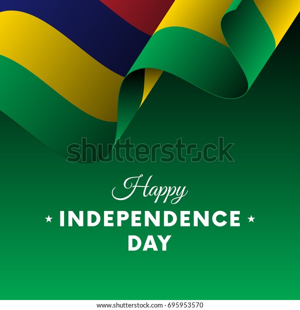 Banner Poster Mauritius Independence Day Celebration Stock Vector ...