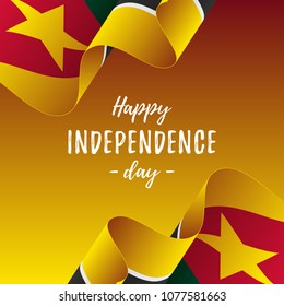 Banner or poster of Mozambique independence day celebration. Mozambique flag. Vector illustration.