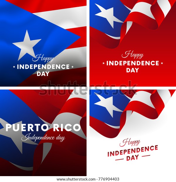 Banner Poster Puerto Rico Independence Day Stock Vector (Royalty Free ...