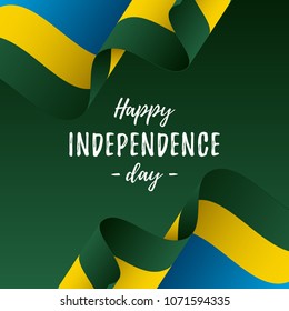 Banner or poster of Rwanda independence day celebration. Rwanda flag. Vector illustration.