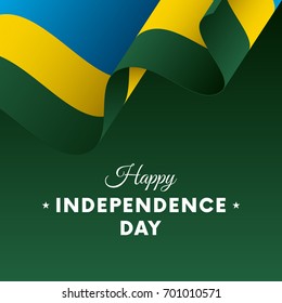 Banner or poster of Rwanda independence day celebration. Waving flag. Vector illustration.