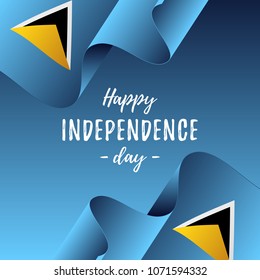 Banner or poster of Saint Lucia independence day celebration. Saint Lucia flag. Vector illustration.
