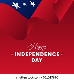 Banner or poster of Samoa independence day celebration. Waving flag. Vector illustration.