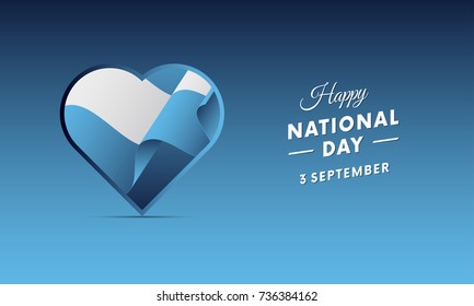 Banner or poster of San Marino National Day celebration. Waving flag. Vector illustration.