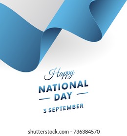 Banner or poster of San Marino National Day celebration. Waving flag. Vector illustration.