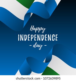 Banner or poster of Sierra Leone independence day celebration. Sierra Leone flag. Vector illustration.