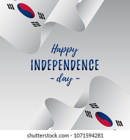 Banner or poster of South Korea independence day celebration. South Korea flag. Vector illustration.