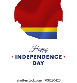 Banner or poster of Swaziland independence day celebration. Swaziland map. Waving flag. Vector illustration.