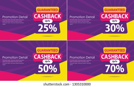 Diseño de plantillas de cartel y afiches - Copia de seguridad garantizada hasta el 25%, 30%, 50%, 70% Vector ilustración
