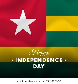 Banner or poster of Togo independence day celebration. Waving flag. Vector illustration.