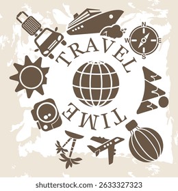 Banner poster travel agency travel time trips and holidays