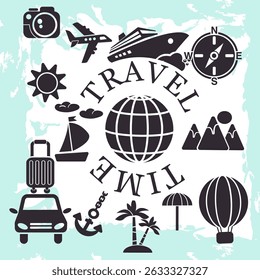 Banner poster travel agency travel time trips and holidays