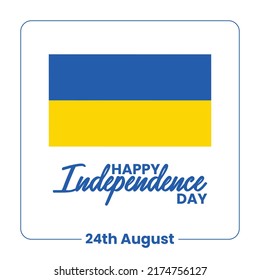 Banner or poster of Ukraine independence day celebration. Waving flag. Vector illustration.
