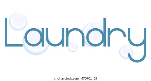 Banner Poster Word Laundry Bubbles Vector Stock Vector (Royalty Free ...