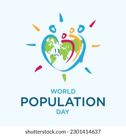 Banner or poster of world population day vector design. Vector illustration