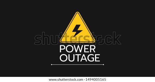 Banner Power Cut Warning Sign One Stock Vector (Royalty Free ...