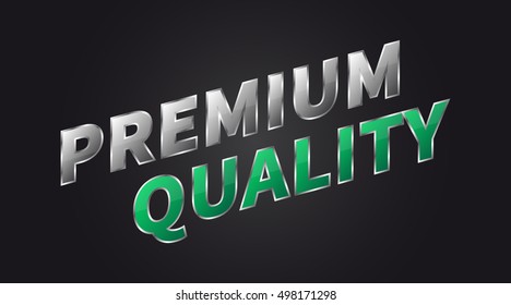 Banner Premium Quality horizontal vector illustration on black background. Banner Premium Quality creative concept for websites, retail stores, advertising.
